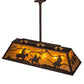 Meyda Lighting Personalized 48" 9-Light Mahogany Bronze Ranch Island Pendant Light With Amber Mica Shade Glass