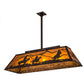 Meyda Lighting Personalized 48" 9-Light Mahogany Bronze Ranch Island Pendant Light With Amber Mica Shade Glass