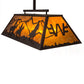 Meyda Lighting Personalized 48" 9-Light Mahogany Bronze Ranch Island Pendant Light With Amber Mica Shade Glass