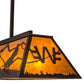 Meyda Lighting Personalized 48" 9-Light Mahogany Bronze Ranch Island Pendant Light With Amber Mica Shade Glass