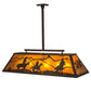 Meyda Lighting Personalized 48" 9-Light Mahogany Bronze Ranch Island Pendant Light With Amber Mica Shade Glass