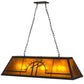 Meyda Lighting Personalized 48" 9-Light Timeless Bronze Regalo Ranch Island Pendant Light With Amber Mica Shade Glass