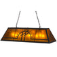 Meyda Lighting Personalized 48" 9-Light Timeless Bronze Regalo Ranch Island Pendant Light With Amber Mica Shade Glass