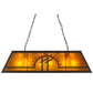 Meyda Lighting Personalized 48" 9-Light Timeless Bronze Regalo Ranch Island Pendant Light With Amber Mica Shade Glass