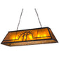 Meyda Lighting Personalized 48" 9-Light Timeless Bronze Regalo Ranch Island Pendant Light With Amber Mica Shade Glass