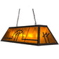 Meyda Lighting Personalized 48" 9-Light Timeless Bronze Regalo Ranch Island Pendant Light With Amber Mica Shade Glass