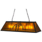 Meyda Lighting Personalized 48" 9-Light Timeless Bronze Regalo Ranch Island Pendant Light With Amber Mica Shade Glass