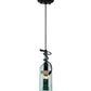 Meyda Lighting Personalized 5" Black Mini Pendant Light With Clear Green Canaletto Wine Bottle Shade Glass