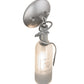 Meyda Lighting Personalized 5" Nickel Grapevine Wine Shop Wall Sconce With Frosted Clear Sandblasted Wine Bottle Shade Glass