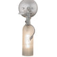 Meyda Lighting Personalized 5" Nickel Grapevine Wine Shop Wall Sconce With Frosted Clear Sandblasted Wine Bottle Shade Glass