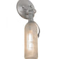 Meyda Lighting Personalized 5" Nickel Grapevine Wine Shop Wall Sconce With Frosted Clear Sandblasted Wine Bottle Shade Glass