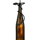 Meyda Lighting Personalized 5" Textured Black Thirsty Owl Mini Pendant Light With Amber Wine Bottle Shade Glass