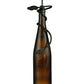 Meyda Lighting Personalized 5" Textured Black Thirsty Owl Mini Pendant Light With Amber Wine Bottle Shade Glass