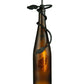 Meyda Lighting Personalized 5" Textured Black Thirsty Owl Mini Pendant Light With Amber Wine Bottle Shade Glass