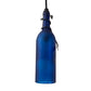 Meyda Lighting Personalized 5" Textured Black Thirsty Owl Mini Pendant Light With Blue Wine Bottle Shade Glass