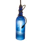 Meyda Lighting Personalized 5" Textured Black Thirsty Owl Mini Pendant Light With Blue Wine Bottle Shade Glass