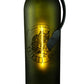 Meyda Lighting Personalized 5" Textured Black Thirsty Owl Mini Pendant Light With Green Wine Bottle Shade Glass