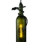 Meyda Lighting Personalized 5" Textured Black Thirsty Owl Mini Pendant Light With Green Wine Bottle Shade Glass