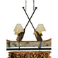 Meyda Lighting Personalized 50" 8-Light Wrought Iron Canoe Chandelier With Beige Textrene Shade