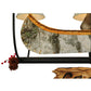 Meyda Lighting Personalized 50" 8-Light Wrought Iron Canoe Chandelier With Beige Textrene Shade