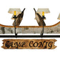 Meyda Lighting Personalized 50" 8-Light Wrought Iron Canoe Chandelier With Beige Textrene Shade