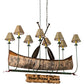 Meyda Lighting Personalized 51" 8-Light Antique Copper & Tarnished Copper Canoe Chandelier With Beige Textrene Shade