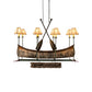 Meyda Lighting Personalized 51" 8-Light Antique Copper & Tarnished Copper Canoe Chandelier With Beige Textrene Shade