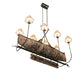 Meyda Lighting Personalized 51" 8-Light Antique Copper & Tarnished Copper Canoe Chandelier With Beige Textrene Shade