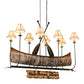 Meyda Lighting Personalized 51" 8-Light Antique Copper & Tarnished Copper Canoe Chandelier With Beige Textrene Shade
