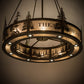 Meyda Lighting Personalized 52" 24-Light Antique Copper Waldheim Inverted Pendant Light With Silver Mica Shade Glass