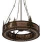 Meyda Lighting Personalized 52" 24-Light Antique Copper Waldheim Inverted Pendant Light With Silver Mica Shade Glass
