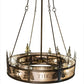 Meyda Lighting Personalized 52" 24-Light Antique Copper Waldheim Inverted Pendant Light With Silver Mica Shade Glass