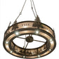 Meyda Lighting Personalized 52" 24-Light Antique Copper Waldheim Inverted Pendant Light With Silver Mica Shade Glass