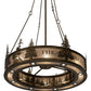 Meyda Lighting Personalized 52" 24-Light Antique Copper Waldheim Inverted Pendant Light With Silver Mica Shade Glass