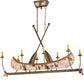 Meyda Lighting Personalized 52" 8-Light Tarnished Copper Canoe Island Chandelier With Brown Textrene Shade