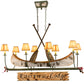 Meyda Lighting Personalized 52" 8-Light Tarnished Copper Canoe Island Chandelier With Brown Textrene Shade