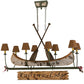 Meyda Lighting Personalized 52" 8-Light Tarnished Copper Canoe Island Chandelier With Brown Textrene Shade