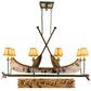 Meyda Lighting Personalized 52" 8-Light Tarnished Copper Canoe Island Chandelier With Brown Textrene Shade