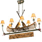 Meyda Lighting Personalized 52" 8-Light Tarnished Copper Canoe Island Chandelier With Brown Textrene Shade
