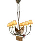 Meyda Lighting Personalized 52" 8-Light Tarnished Copper Canoe Island Chandelier With Brown Textrene Shade