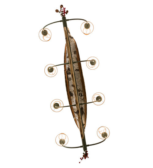 Meyda Lighting Personalized 52" 8-Light Tarnished Copper Canoe Island Chandelier With Brown Textrene Shade