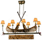 Meyda Lighting Personalized 52" 8-Light Tarnished Copper Canoe Island Chandelier With Brown Textrene Shade