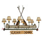 Meyda Lighting Personalized 52" 8-Light Tarnished Copper Chandelier With Beige Fabric Shade
