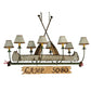 Meyda Lighting Personalized 52" 8-Light Tarnished Copper Chandelier With Beige Fabric Shade