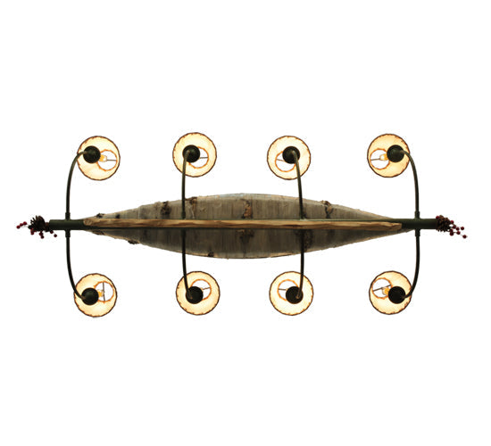 Meyda Lighting Personalized 52" 8-Light Tarnished Copper Chandelier With Beige Fabric Shade