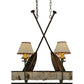 Meyda Lighting Personalized 52" 8-Light Tarnished Copper Chandelier With Beige Fabric Shade