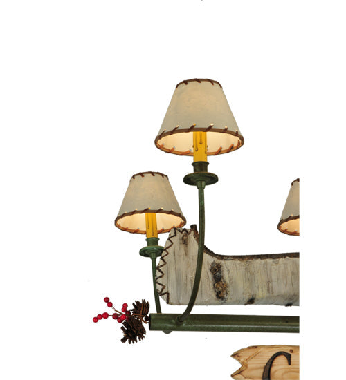 Meyda Lighting Personalized 52" 8-Light Tarnished Copper Chandelier With Beige Fabric Shade
