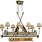 Meyda Lighting Personalized 52" 8-Light Tarnished Copper Chandelier With Beige Fabric Shade