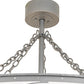 Meyda Lighting Personalized 55" 15-Light Nickel Silver Valenti's Chandelier With White Textrene Shade and Fan