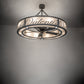 Meyda Lighting Personalized 55" 15-Light Nickel Silver Valenti's Chandelier With White Textrene Shade and Fan